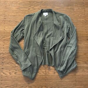 Women’s Caslon Drape collar casual knit blazer - green beetle - small